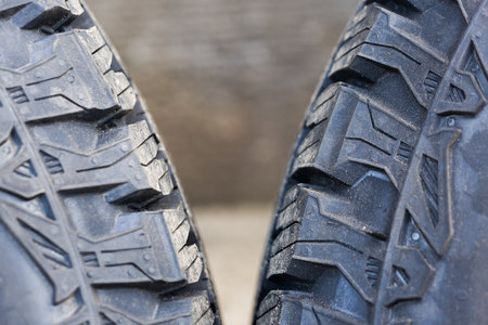Car tire tread. Close-up.の写真素材