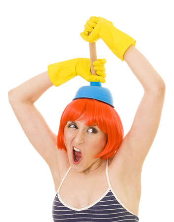 Young woman having stress and problemsの写真素材