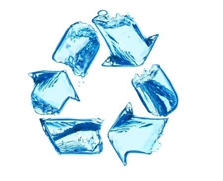 recycling sign made of water splashesの写真素材