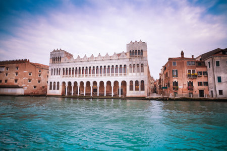 View of the natural history museum in Venice over the grand canal,のeditorial素材