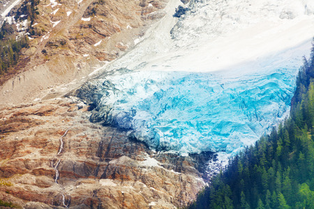 Glacier view from top near Mont Blanc, Alpsの写真素材