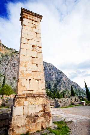 The view on ancient columnの写真素材