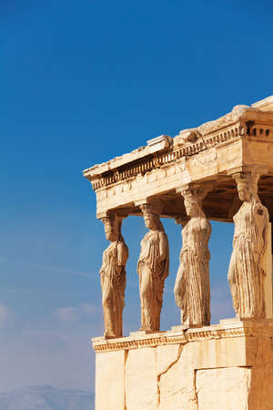 Close view of Erechtheion in summer, Athensの写真素材