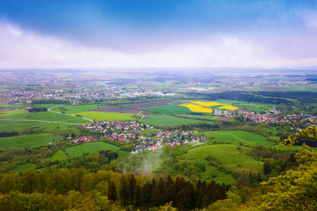 Picturesque view of small town from Hohenzollernの写真素材