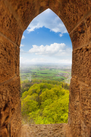View from stoned loophole window of Hohenzollernのeditorial素材