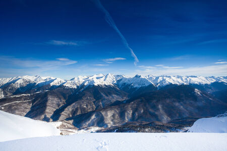 Beautiful winter landscape of Caucasus mountains
