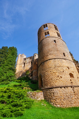Tower of Beaufort castle in Luxembourgのeditorial素材