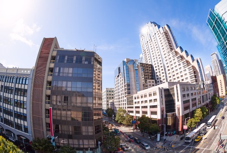 Howard Street view during summer sunny day, San Francisco, USAの写真素材