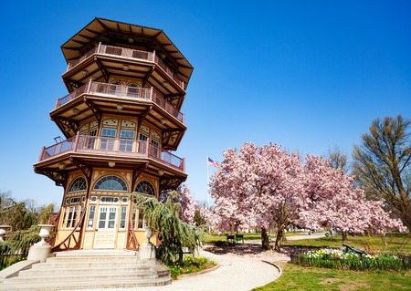 Pagoda Observatory in Patterson park, Baltimore, USAの写真素材