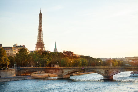 View on the bridge pont Invalides near Eifeの写真素材