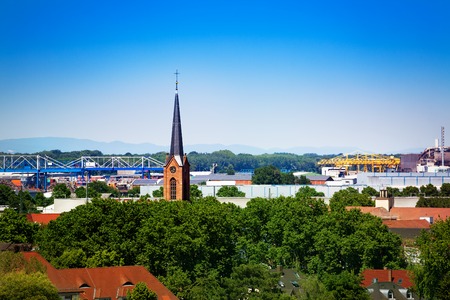 Panoramic view of Basel at sunny day, Switzerland