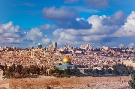 Dome of the Rock and Western Wall in Jerusalemの写真素材
