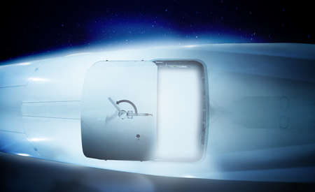 Space futuristic door to the aircraft or spaceshipの写真素材