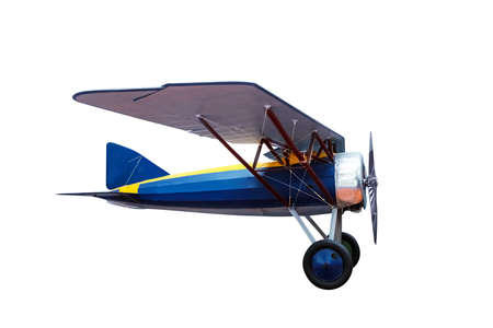 Small old generic airplane isolated on whiteの写真素材