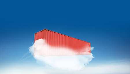 Container in cloud a software infrastructure conceptの写真素材