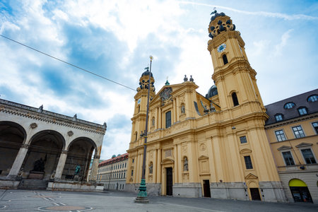 Theatine Church of St. Cajetan baroque Kirche in Munich, Germanyの写真素材