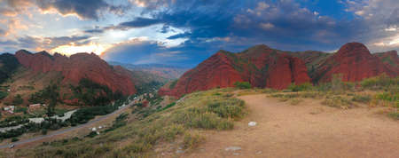 grand canyon panorama in Kyrgyzstanの写真素材