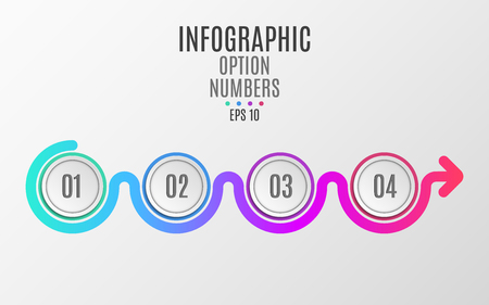 Modern infographics. Business strategy. Abstract diagram in a flat style from paper realistic circles and lines.のイラスト素材