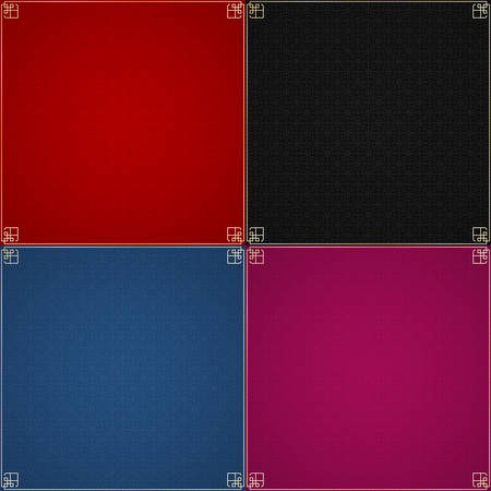 Abstract pattern. A set of backgrounds for your projects. Pattern in Chinese style. The golden frame. United circles and rhombuses. Vector illustrationのイラスト素材