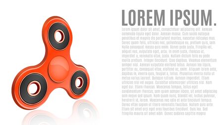 Red spinner on a white background. Modern toy antistress for fingers. 3d style.のイラスト素材
