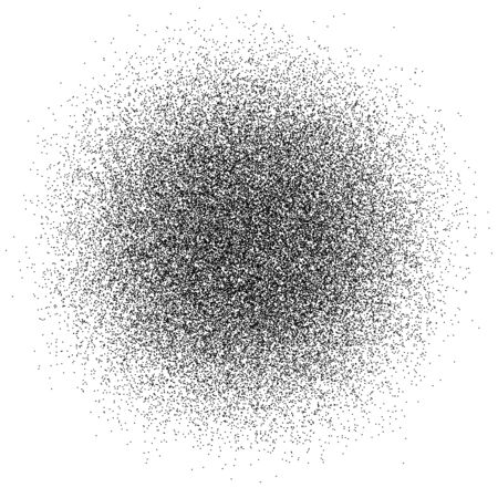 Abstract black dust of round shape isolated on white background. Spraying of fine particles. Vector illustration. EPS 8のイラスト素材