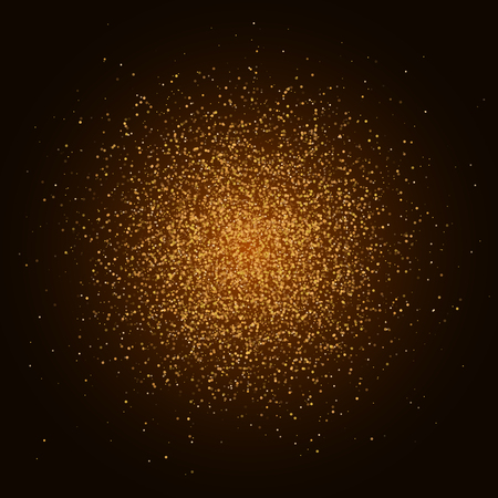 Gold magical dust is isolated on a black background. Template, footage for your projects. Christmas dust.のイラスト素材