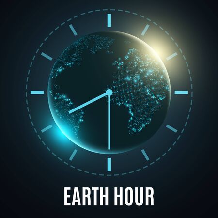 Earth Hour poster design Vector illustrationのイラスト素材