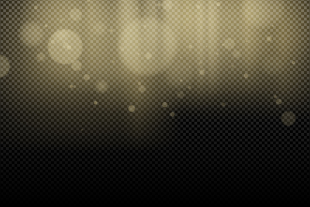 Golden glares bokeh and rays light on a transparent background. Abstract background for your design. Light effect for the photo. Vector illustration. EPS 10のイラスト素材