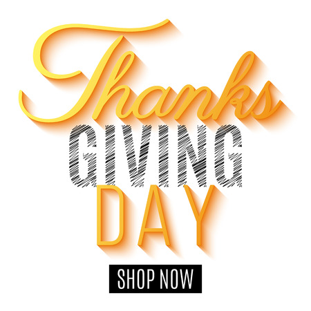 Happy Thanksgiving day. Flyer for sale. Greeting invitation card. Calligraphy and lettering. Autumn web banner. Vector illustration. EPS 10のイラスト素材