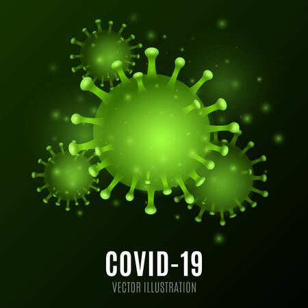 Abstract virus. 3D corona microbe. Medical concept. Pathogen organism. Vector illustration.のイラスト素材