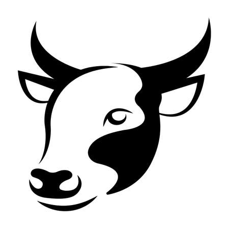 Bull zodiac sign isolated on white background. Happy Chinese new year 2021. Vector illustration. EPS 10.のイラスト素材
