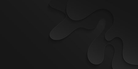 Abstract minimal background with wavy shapes cut from black paper. Vector illustration.のイラスト素材