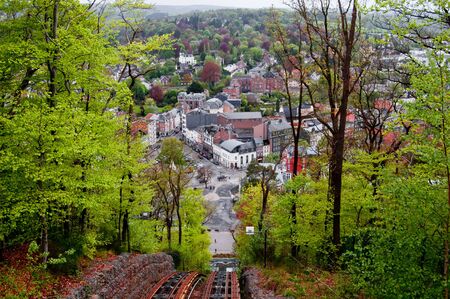 Belgium city Spa view from nearby hill
