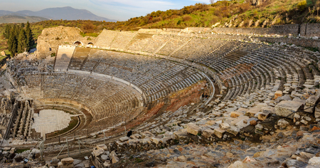 Panoramic view of the ancient city from the top of the Ephesus Theater.