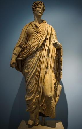 Karacasu, Aydin/Turkey - March 16, 2018: Statue of Goddess from Aphrodisias (Afrodisias) Ancient City in Caria. Aphrodisias was named after Aphrodite, the Greek goddess of love.のeditorial素材