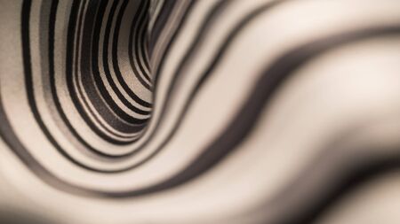 Striped wavy black and white fabric texture. Abstract background
