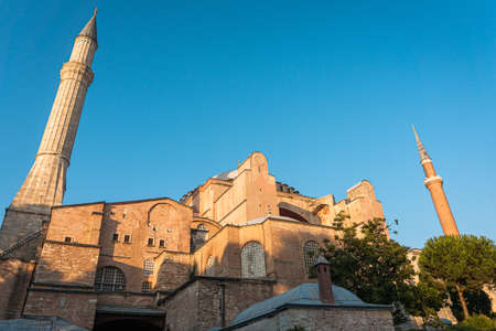 Exterior view of the Hagia Sophia (Church of the Holy Wisdom). Hagia Sophia (Ayasofya) is populer...