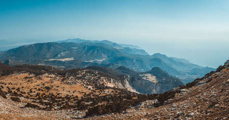 Panoramic view from the top of Babadag mountain. Fethiye, Mugla.の写真素材