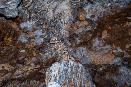 Cave of Inkaya ceiling and formations. Izmir, Turkey