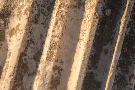 A fluted column in Ephesus Ancient City ruins. Close up view. Selcuk, Izmir, Turkeyの写真素材