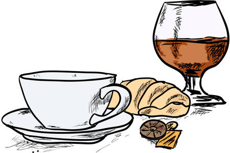 coffee and cognacのイラスト素材