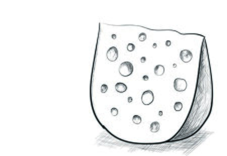 Hand drawn cheese illustration.のイラスト素材