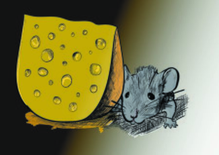 mouse and cheese digital drawingのイラスト素材