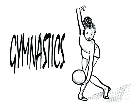 Gymnast girl icon.のイラスト素材