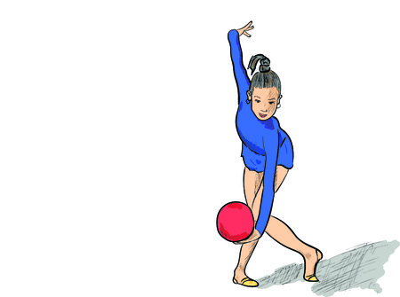 Gymnast girl icon.のイラスト素材