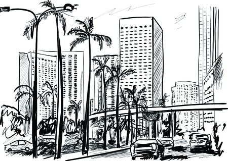 Miami cityのイラスト素材