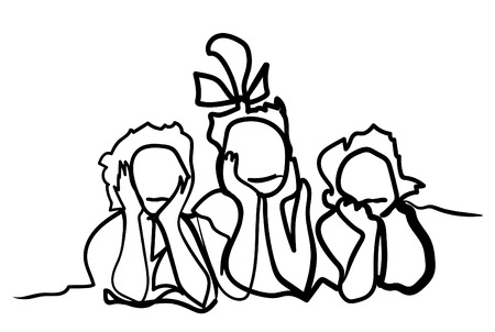 happy peoplesのイラスト素材