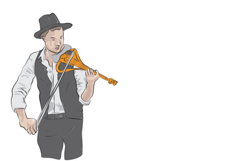 a person with a violinのイラスト素材