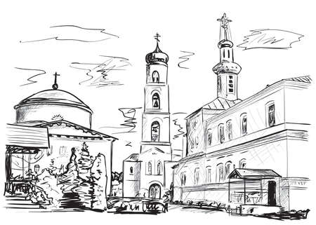 Kazan in the sunny dayのイラスト素材