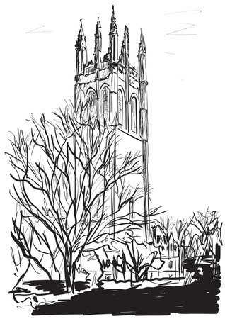 a sketch of the city of oxfordのイラスト素材